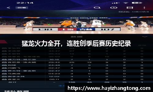 猛龙火力全开，连胜创季后赛历史纪录